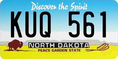 ND license plate KUQ561