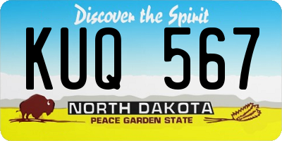ND license plate KUQ567