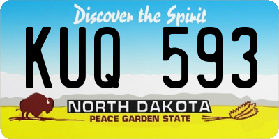 ND license plate KUQ593