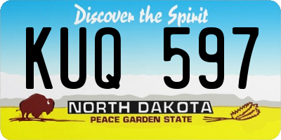 ND license plate KUQ597
