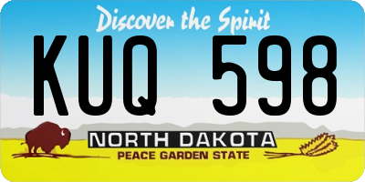 ND license plate KUQ598