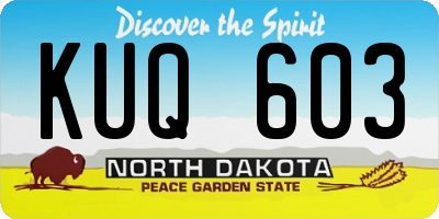 ND license plate KUQ603