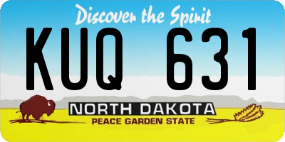ND license plate KUQ631