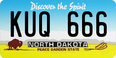 ND license plate KUQ666