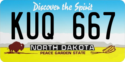 ND license plate KUQ667