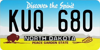 ND license plate KUQ680