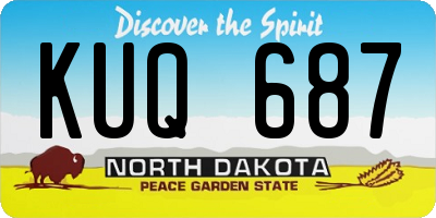ND license plate KUQ687