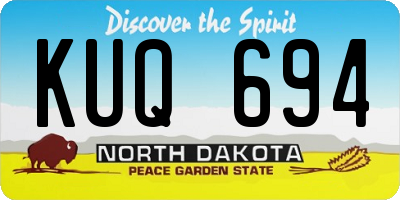 ND license plate KUQ694