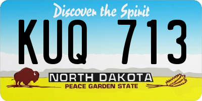 ND license plate KUQ713