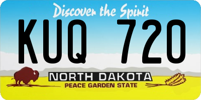 ND license plate KUQ720