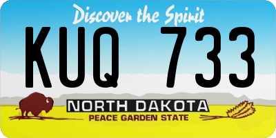 ND license plate KUQ733
