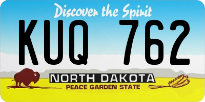 ND license plate KUQ762