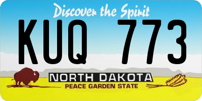ND license plate KUQ773