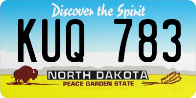 ND license plate KUQ783