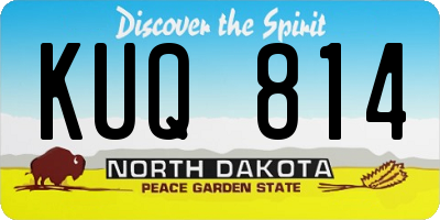 ND license plate KUQ814