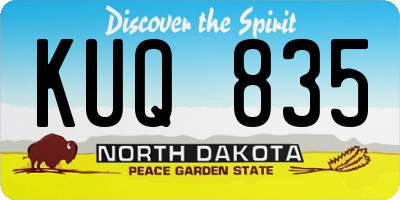 ND license plate KUQ835