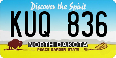 ND license plate KUQ836