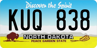 ND license plate KUQ838