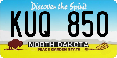 ND license plate KUQ850