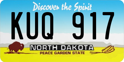 ND license plate KUQ917