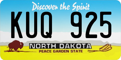 ND license plate KUQ925