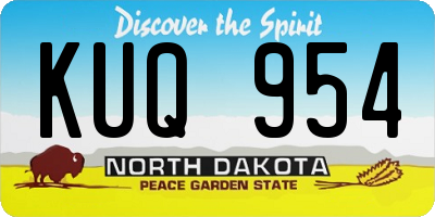 ND license plate KUQ954