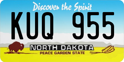 ND license plate KUQ955
