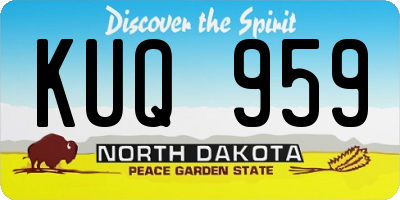 ND license plate KUQ959
