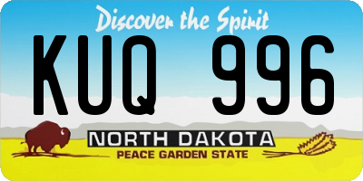 ND license plate KUQ996