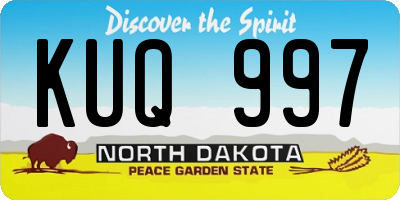 ND license plate KUQ997