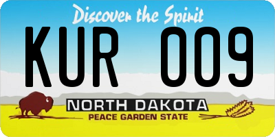ND license plate KUR009
