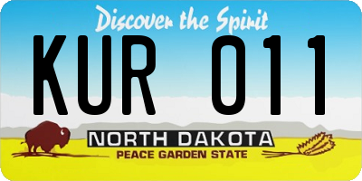 ND license plate KUR011