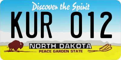 ND license plate KUR012
