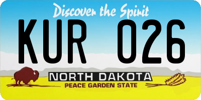 ND license plate KUR026