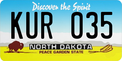 ND license plate KUR035