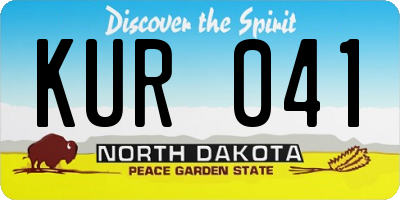 ND license plate KUR041