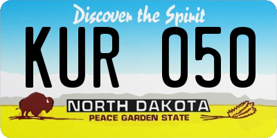 ND license plate KUR050