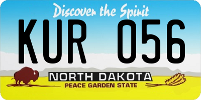 ND license plate KUR056