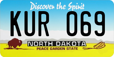 ND license plate KUR069