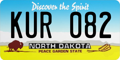 ND license plate KUR082