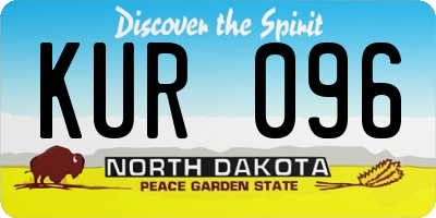ND license plate KUR096