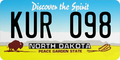 ND license plate KUR098