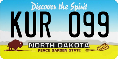 ND license plate KUR099