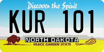 ND license plate KUR101