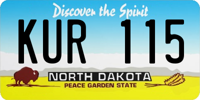 ND license plate KUR115