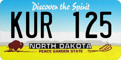ND license plate KUR125