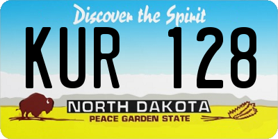 ND license plate KUR128