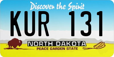 ND license plate KUR131