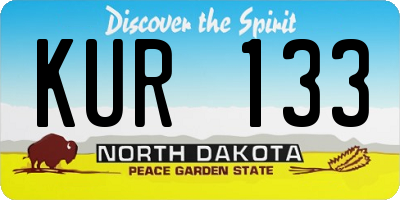 ND license plate KUR133