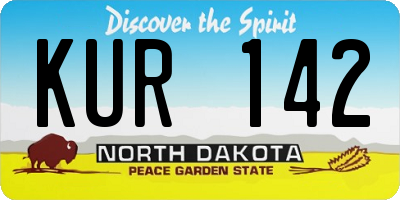 ND license plate KUR142